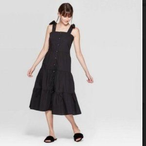 Who What Wear x Target Tiered Black Midi Dress